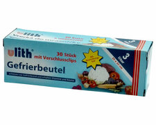 ULITH Gefrierbeutel mit Verschlussclips, 25 x 32 cm, 3 Liter, 30 Stk.