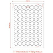 Etiketten selbstklebend weiß, rund, Durchmesser: 24mm auf DIN A4, 7000 Stk.
