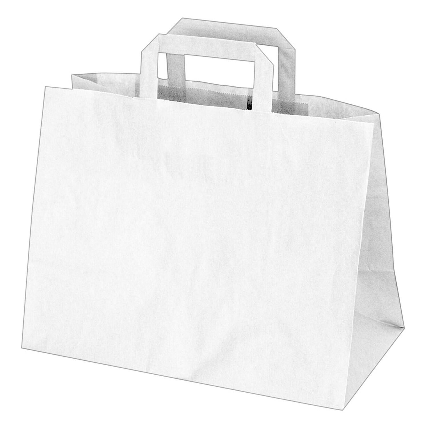 GASTRO Papiertragetaschen 27 x 32 x 16 cm mit EAN-Code wei, 250 Stk.