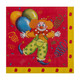 Motivservietten 3-lagig, 33 x 33 cm, rot, Clown, 20 Stk.